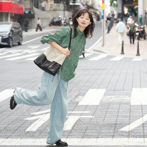 谜阿凰松霜曲领襦晋制日常汉服女