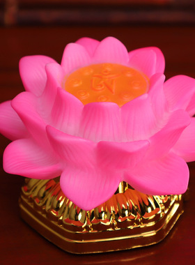 新款可插电莲花灯电池两用敬佛灯