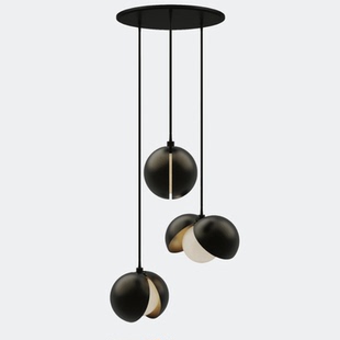 北欧工业风星月球吊灯创意个性装饰餐厅卧室吧台民宿圆形水泥吊灯