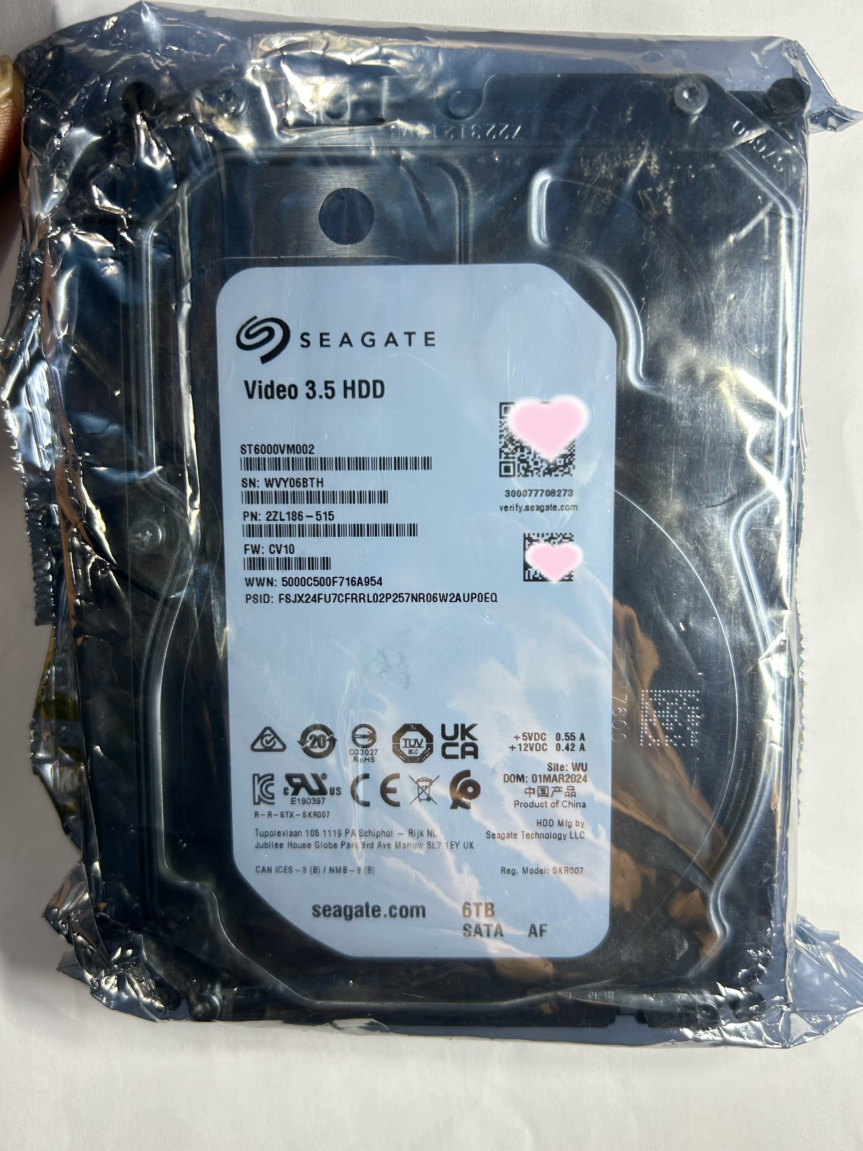 希捷 6T监控硬盘ST6000VM002机械硬盘NAS大华录像机