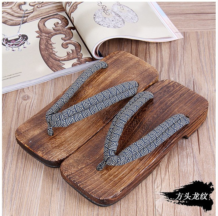 日单日式 烧桐木和服浴衣木屐 男式木拖鞋木屐鞋人字夹脚木板拖鞋