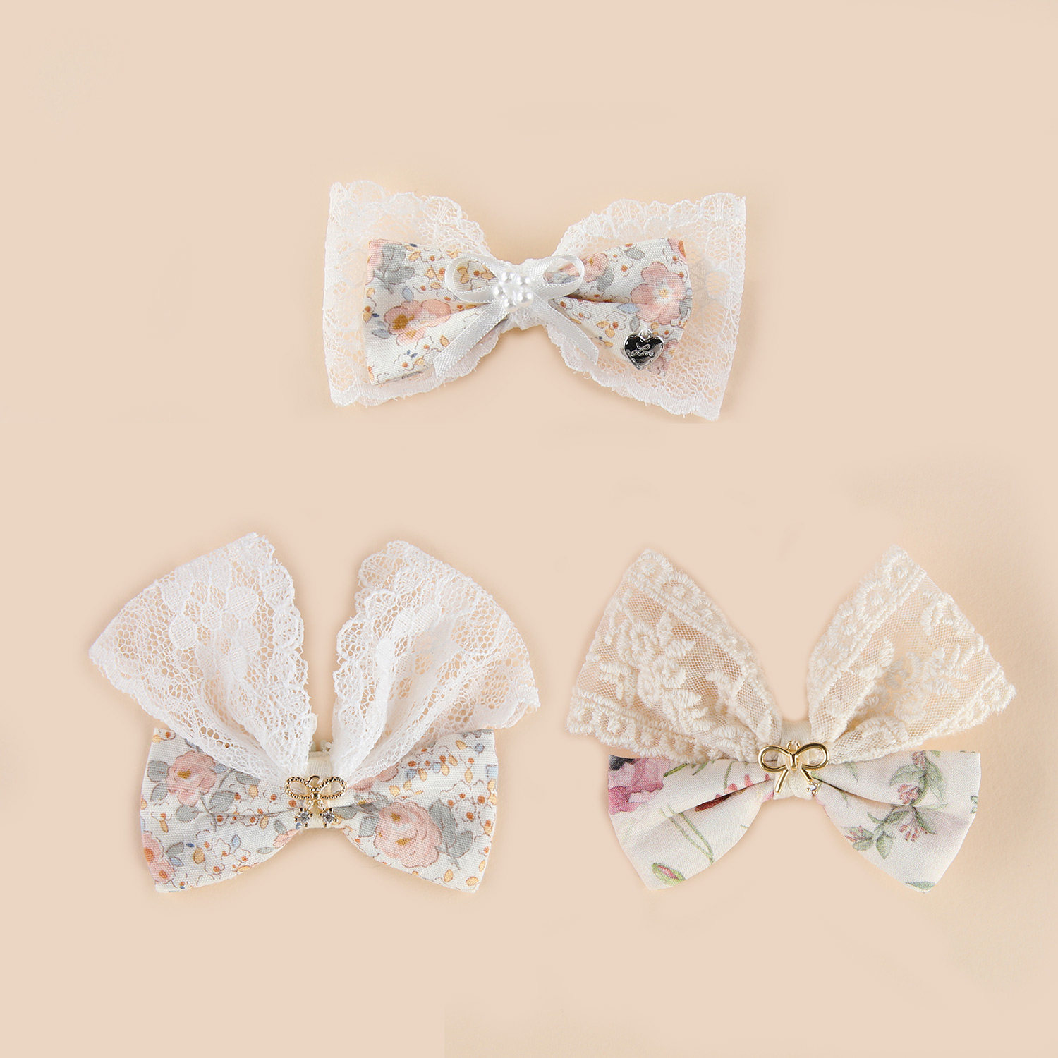 轻奢韩国宠物发夹小碎花狗狗猫咪头饰小型犬蝴蝶结小夹子韩国印花