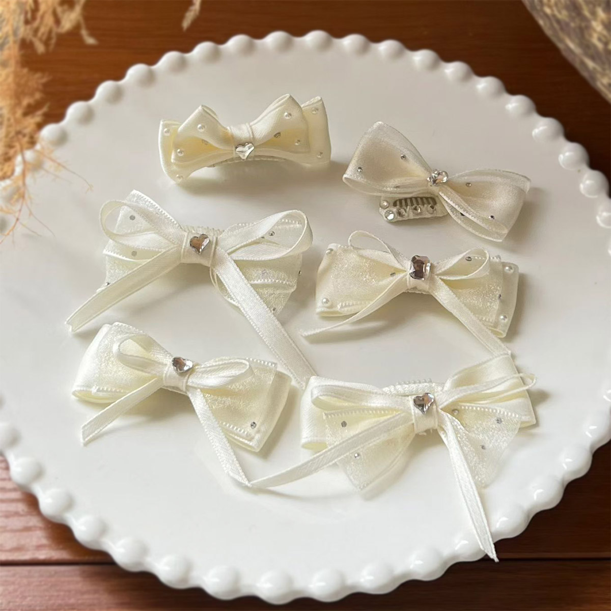 宠物轻奢发卡蝴蝶结带钻夹子