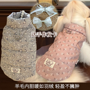 韩系宠物狗猫加厚羊毛防风加绒加厚棉袄马尔济斯约克夏过年新衣服