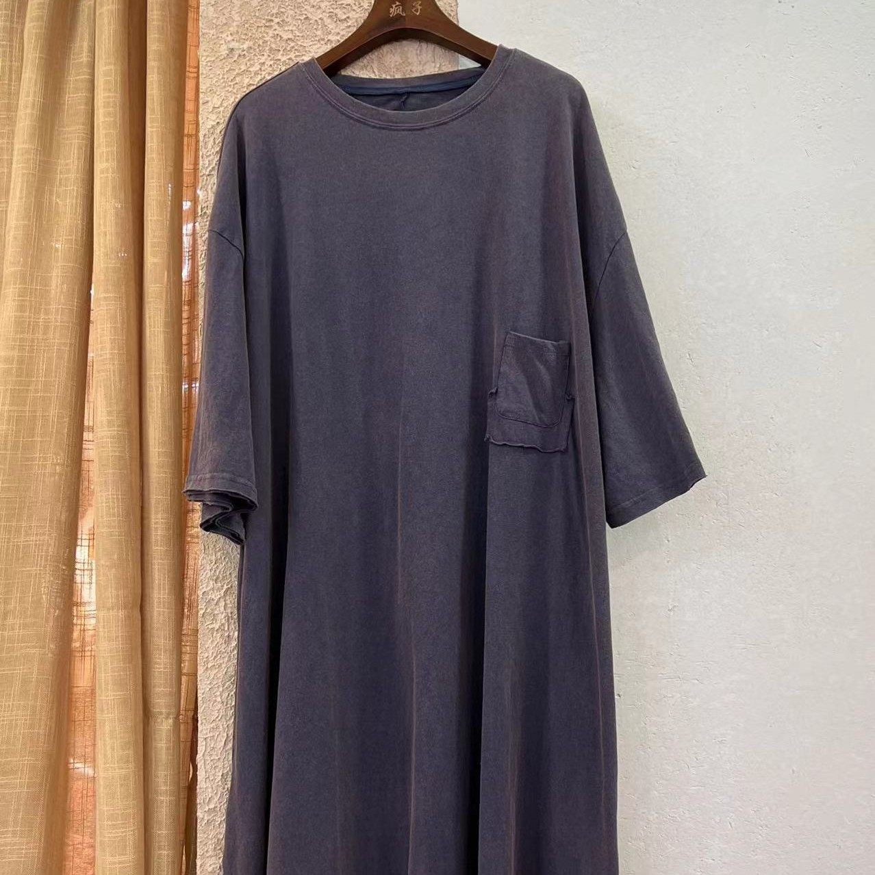 肖肖分享 疯子原创 春秋长款针织袍子连衣裙复古气质宽松08083