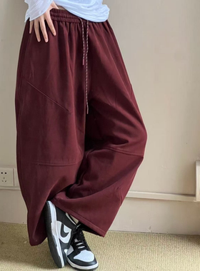 秋冬纯棉直筒加绒厚休闲裤C-35771