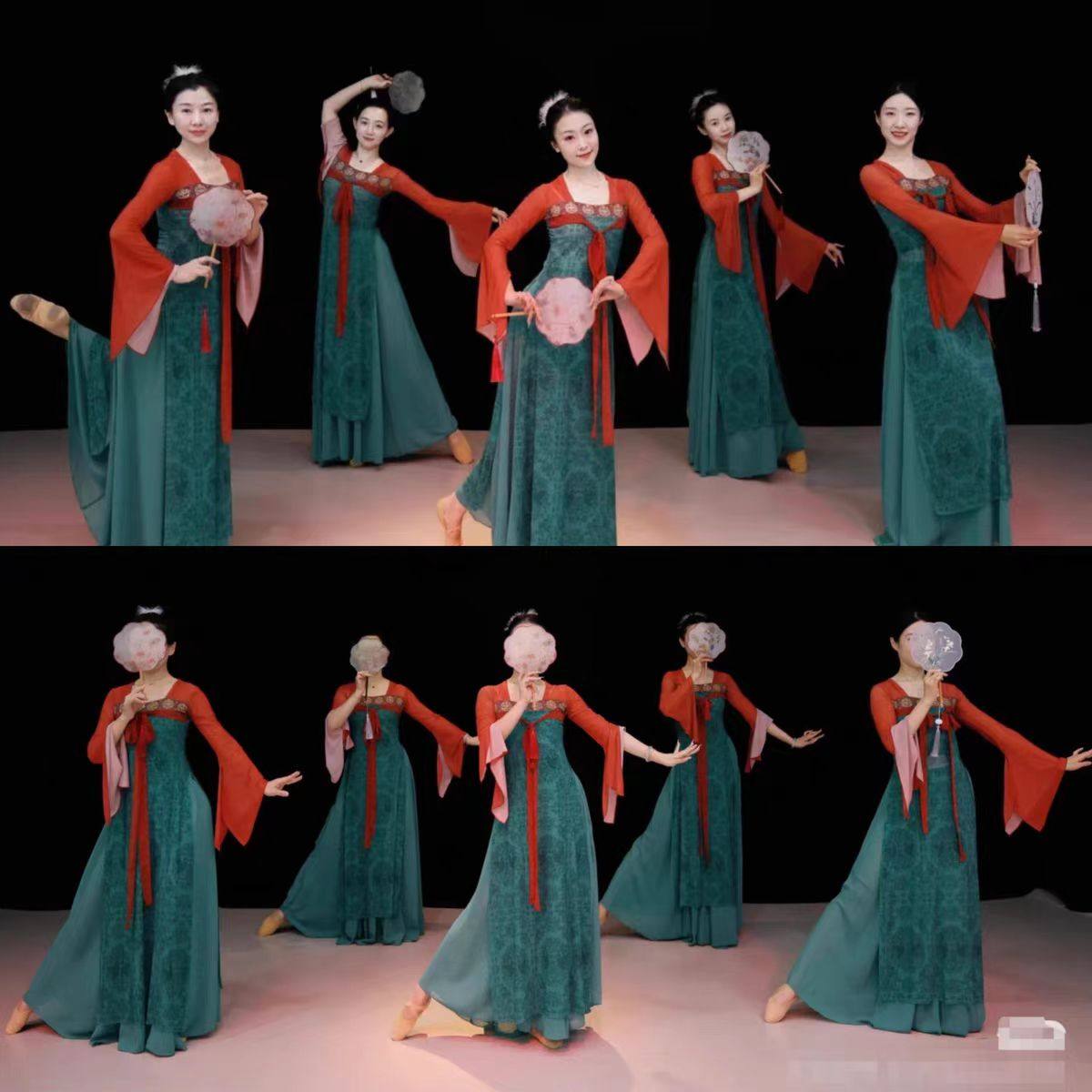 古典舞蹈服装飘逸女汉唐齐胸裙身韵纱衣练功服中国扇子舞表演出服