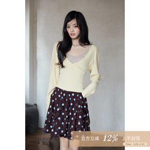 上衣吊带两件套 设计感小个子气质小众巨好看长袖 夕蒙2026新款 春季