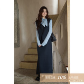 夕蒙2025新款 秋韩系气质小众独特减龄巨好看内搭t恤半身裙三件套