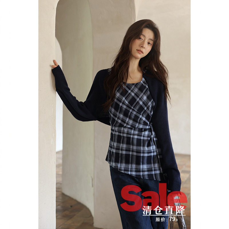 【清仓秒杀】秋季韩系小众气质别致高级氛围感针织开衫背心两件套,女装/女士精品,毛针织衫,淘宝优惠券,粉丝福利购,淘宝优惠卷