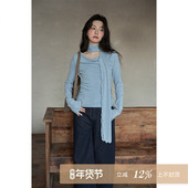 夕蒙2026新款 春秋韩系小众时尚 气质上衣小个子设计感辣妹洋气T恤