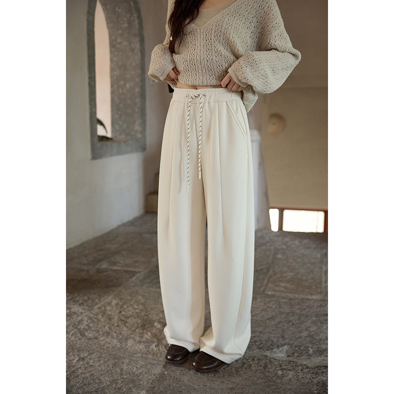 夕蒙2025新款秋冬韩系裤子小个子时尚洋气高级慵懒风宽松阔腿裤女