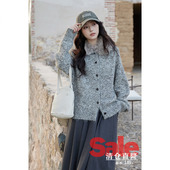 软糯针织上衣设计感慵懒风保暖开衫 冬季 毛领毛衣女 清仓秒杀