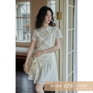 假两件新中式 短袖 不规则小个子国风气质连衣裙女 夏季 夕蒙2026新款