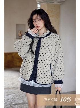 【清仓秒杀】冬季小个子巨好看绝美波点高级洋气小众羊羔毛厚外套