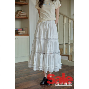 【反季清仓】春流行韩系裙子气质小个子设计感高级独特白色半身裙