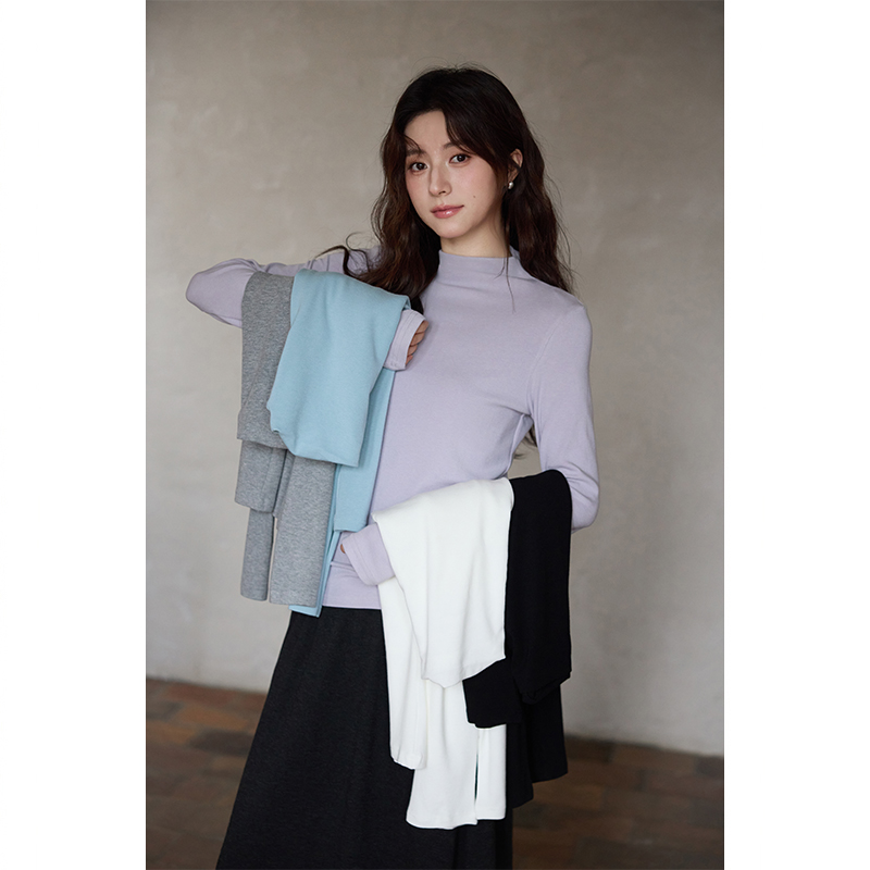 夕蒙2025新款秋冬韩系打底衫内搭 气质上衣小个子修身长袖t恤女