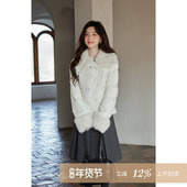 夕蒙2025新款 冬季 洋气独特流行别致棉袄巨好看毛绒保暖棉服外套女