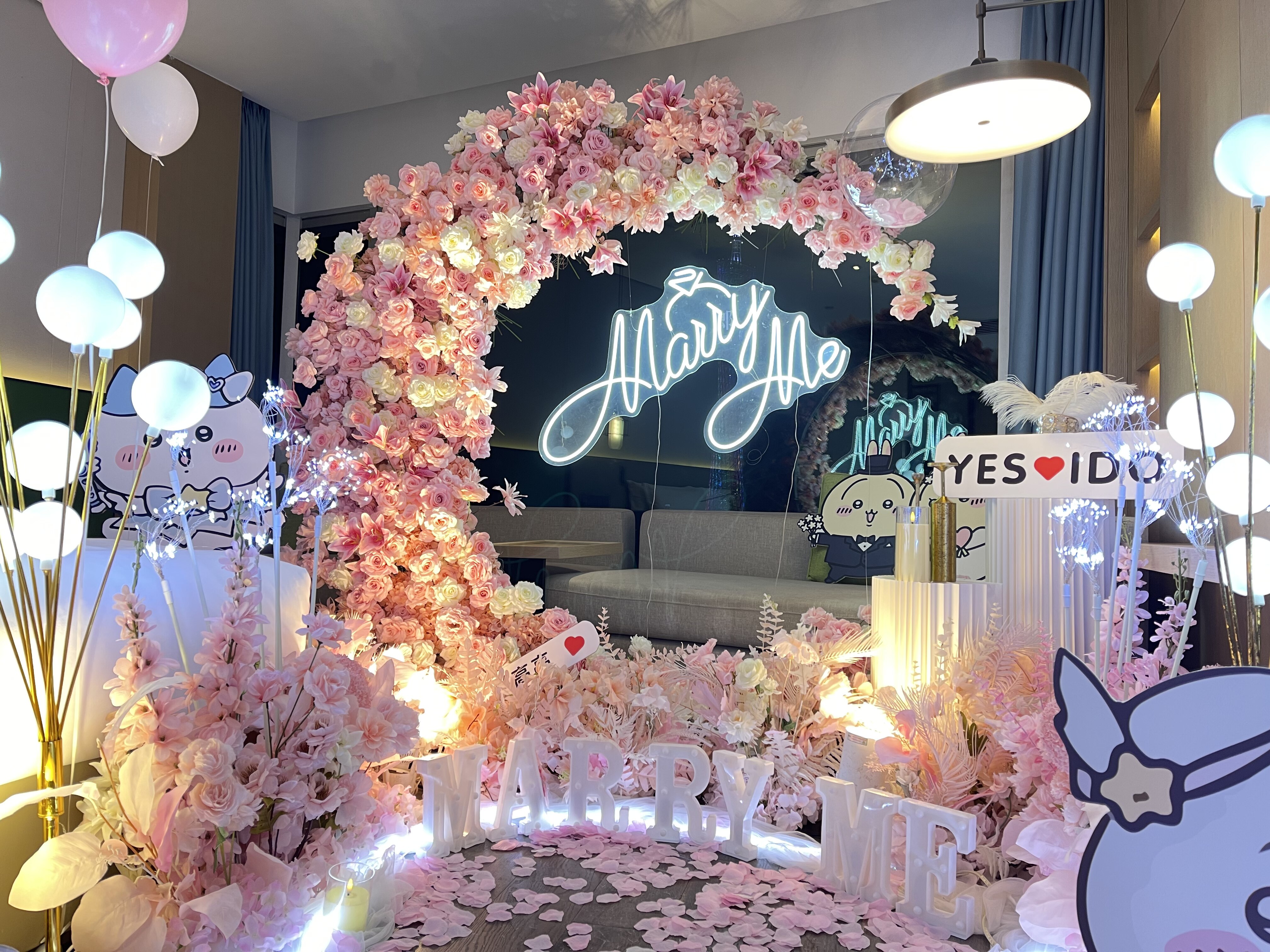 广州佛山七夕情人节求婚表白布置 家里酒店惊喜布置 上门服务