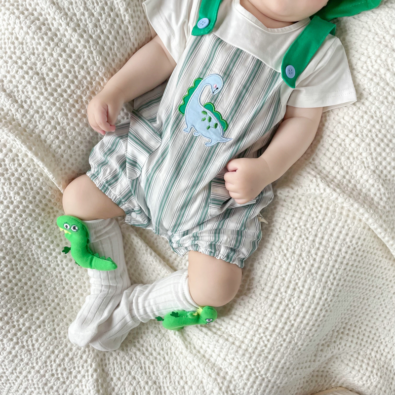 春夏男婴幼儿条纹连体衣爬服
