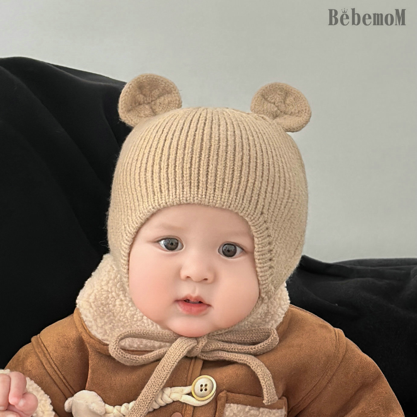 冬季韩版宝宝帽子秋冬男女宝一岁可爱护耳帽婴儿针织毛线帽潮