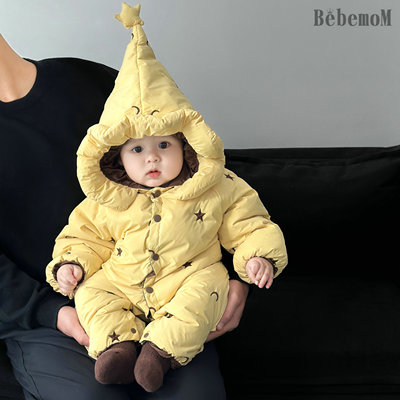 婴儿羽绒服连体衣冬季白鸭绒儿童