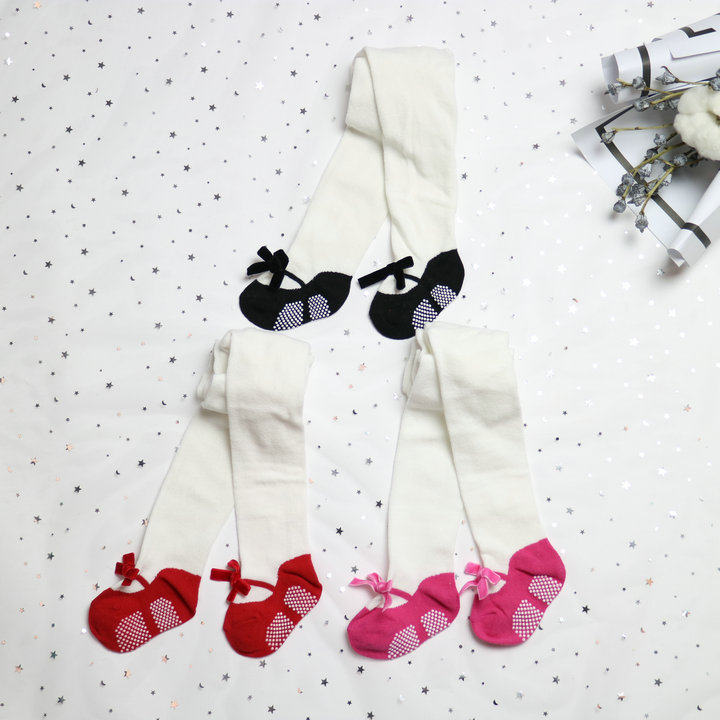 春秋女宝宝婴儿丝绒白色蝴蝶结