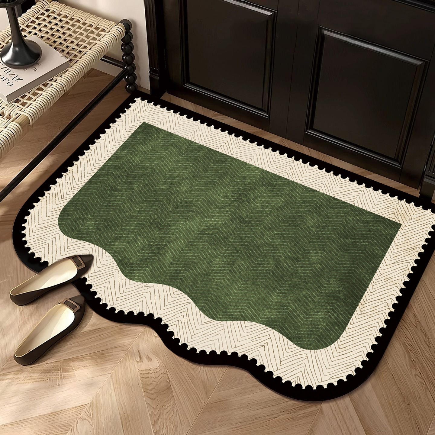 中古风地垫入户门垫高级感进门耐脏防滑新款家用可擦免洗玄关脚垫