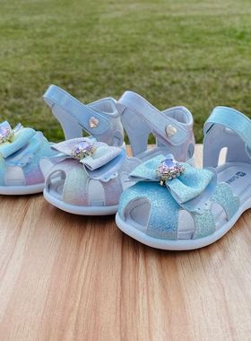 斯乃纳童鞋专柜同款夏款SP324015女幼童软底亮灯公主包头凉鞋