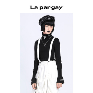 Lapargay纳帕佳2023秋冬新款 打底高领毛衣女 针织上衣套头衫 潮修身
