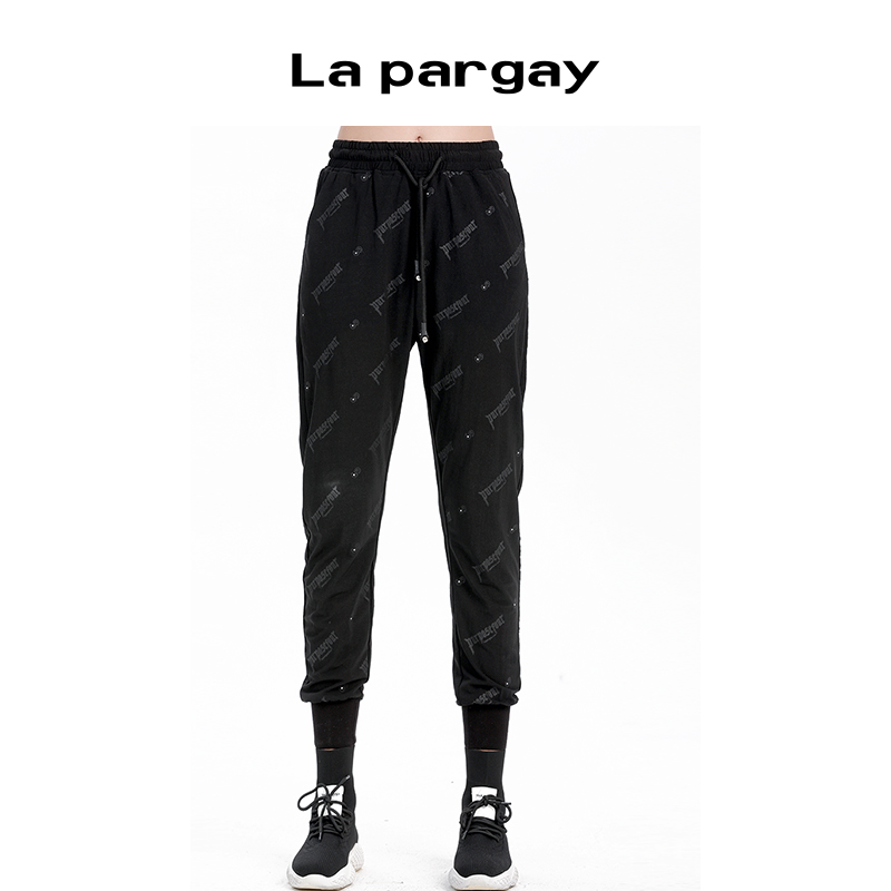 Lapargay时尚黑白色休闲裤