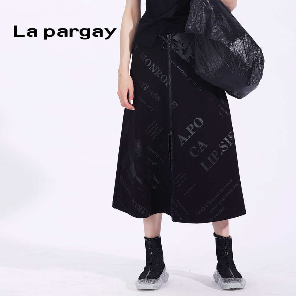 拉链针织开叉半身裙Lapargay