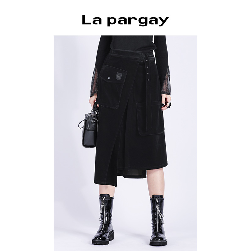中长款不对称半身裙Lapargay