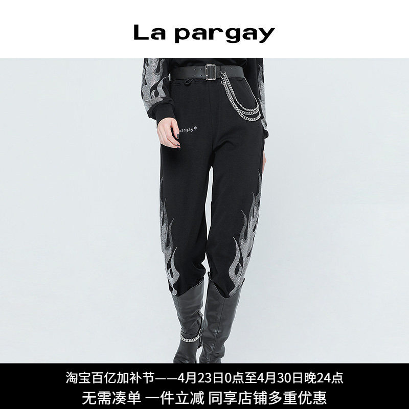 纳帕佳小众女式休闲裤秋冬2023年新款黑色高腰显瘦百搭束脚裤子潮