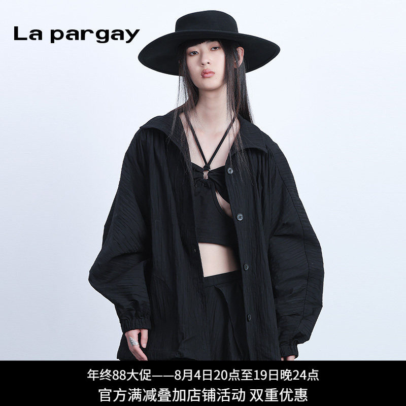 纳帕佳机能风黑色宽松短外套女