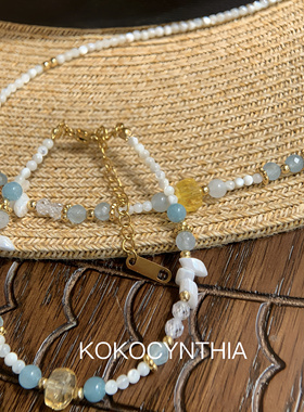 海雾氤氲～夏日贝母串珠海洋风高级感项链锁骨链叠戴小众手工