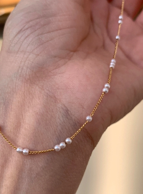 KOKOCYNTHIA 满天星baby迷你珍珠项链铜镀金高颜值气质百搭项链