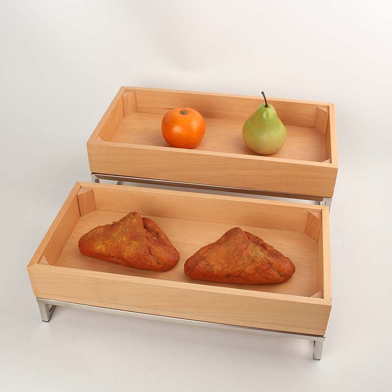 长方形面包托盘自助餐点心展示架多层蛋糕欧式茶点餐盘实木茶歇摆