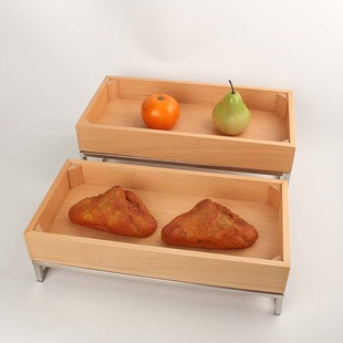 长方形面包托盘自助餐点心展示架多层蛋糕欧式茶点餐盘实木茶歇摆