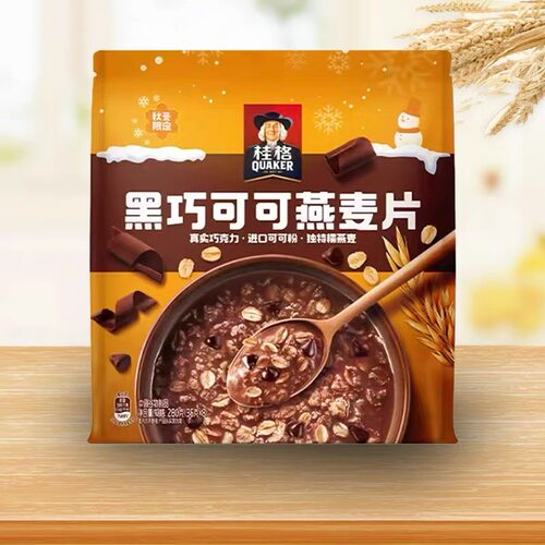 *年中大促*桂格黑巧可可燕麦片280g速溶冲饮麦片健康营养早餐代餐