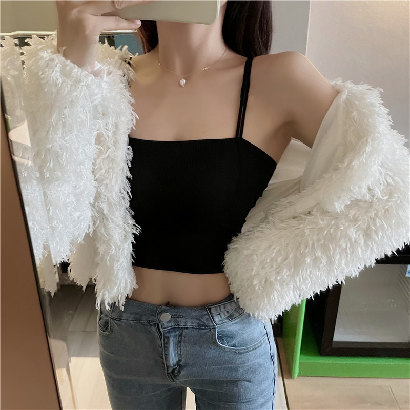 Real shot real price ~ Korean version beautiful back suspender vest with double shoulder strap and bottom strap and chest pad