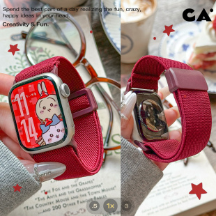 磁吸扣柔软轻巧尼龙编织iWatch表带适用于苹果AppleWatchS10S9