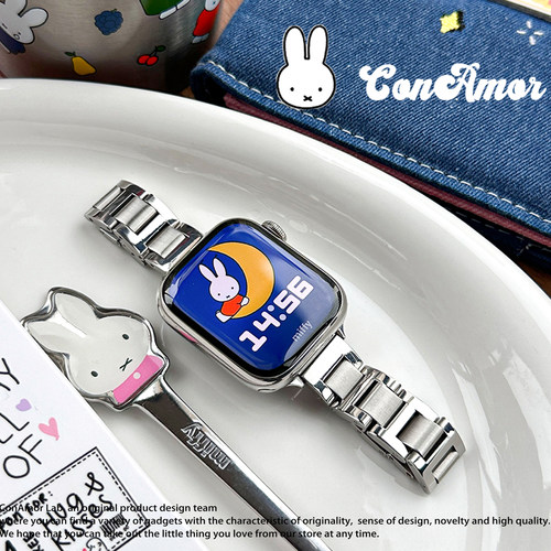 CA.材质拼接蓝气球款不锈钢表带