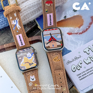 CA.《幸运星》U@g雪地蓬松温暖胖乎乎iwatch表带适用于applewatch