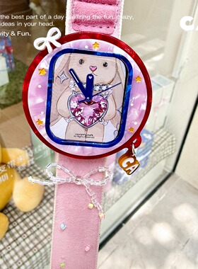 CA.《四叶草熊与云兔的花园》贝母圆形表壳iwatch表带适用苹果