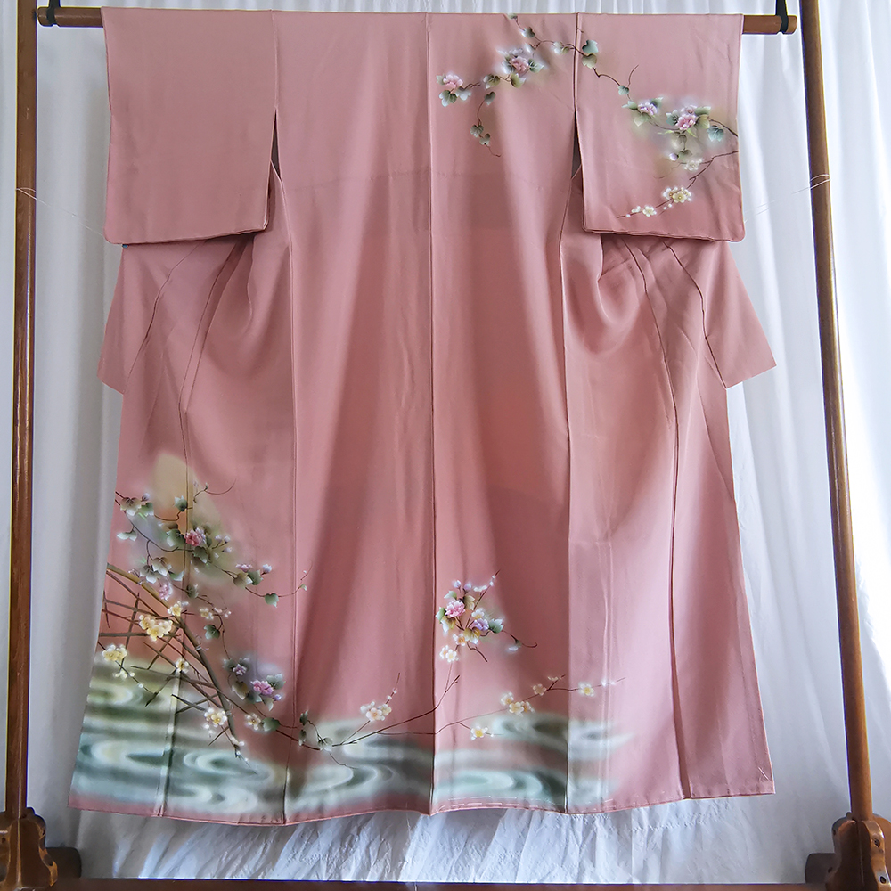 日本正统和服 正绢 访问着 螺钿 旗袍汉服倒大袖真丝改衣布料