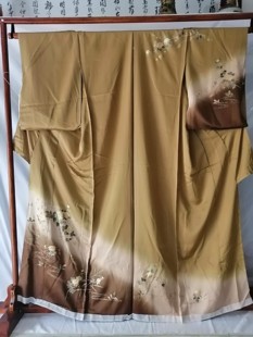 日本正统和服 正绢螺钿 金彩 未仕立 旗袍汉服倒大袖真丝改衣布料