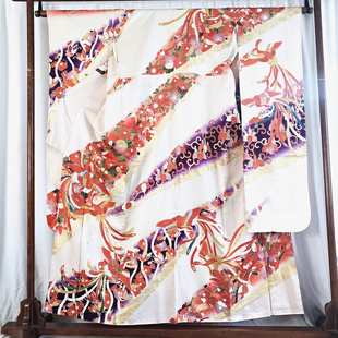 日本正统和服 正绢 振袖 凤凰花纹 中古和服女士成品和服