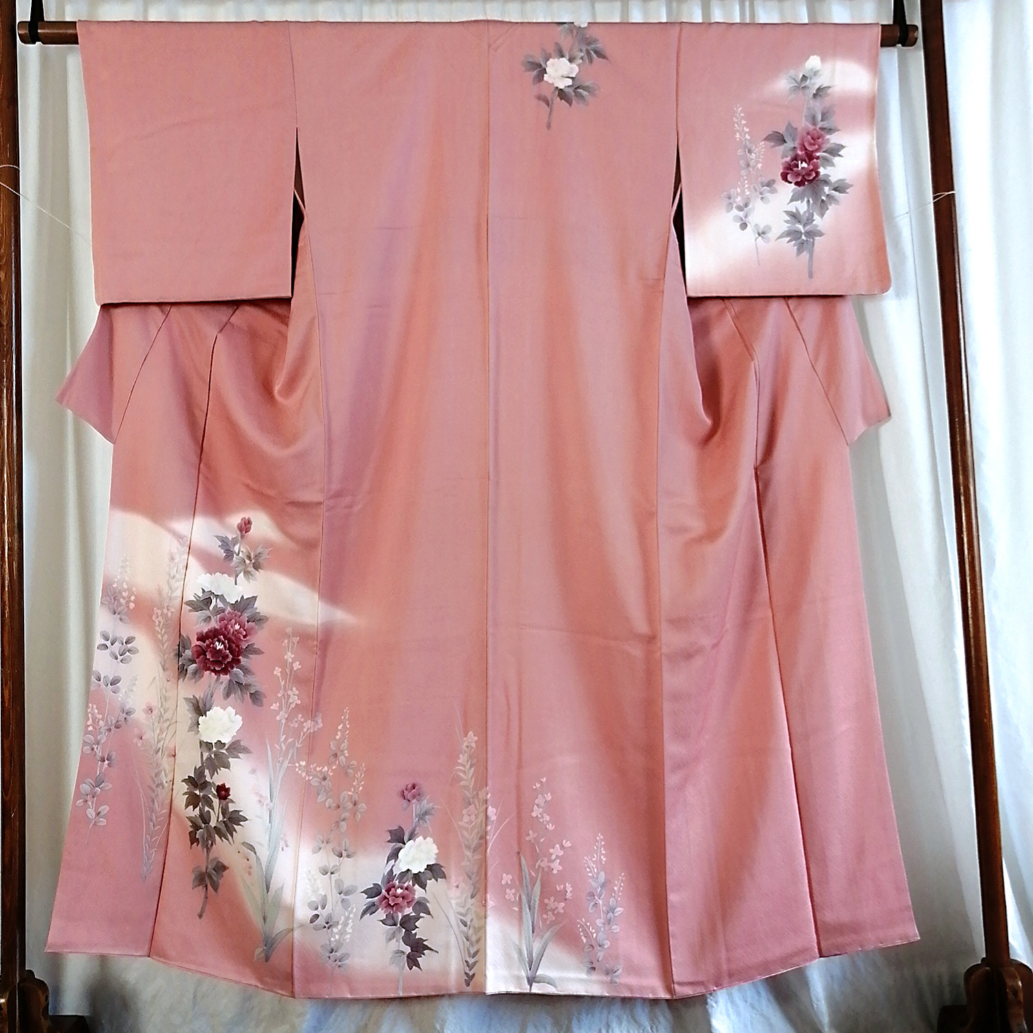 日本正统成品和服 正绢 访问着 旗袍汉服倒大袖改衣布料