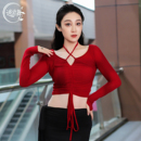 迷迭舞原创肚皮舞上衣2025秋冬新款 东方舞练功服班服表演 抽绳长袖